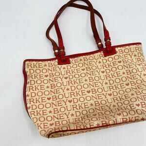 Dooney & Bourke Red‎ Logo Canvas Tote Bag